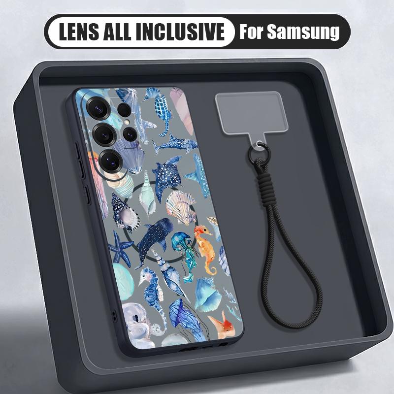 Чехол с пейзажем гор и рек для Samsung S26 Ultra S25 FE S24 S24 Plus A57 A37 A17 A56 A36 A16 A55 A35 A15 A54 5G Гибридный Магнитный Матовый Чехол