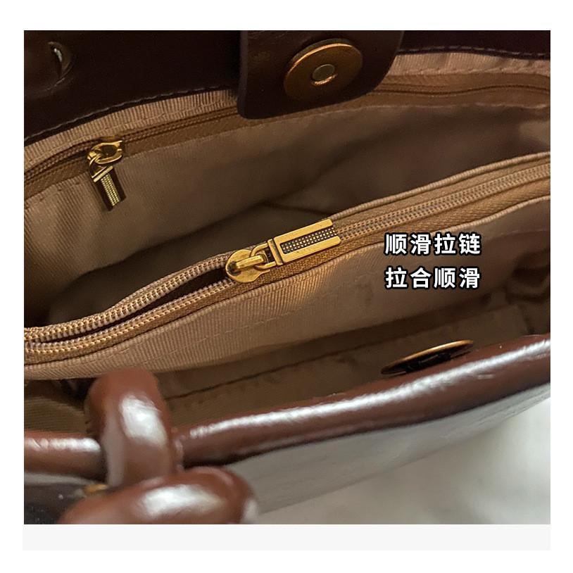 Ielgy Autumn Winter All-Match Fashion Cross-Body Red Portable Shoulder Bucket Bag
