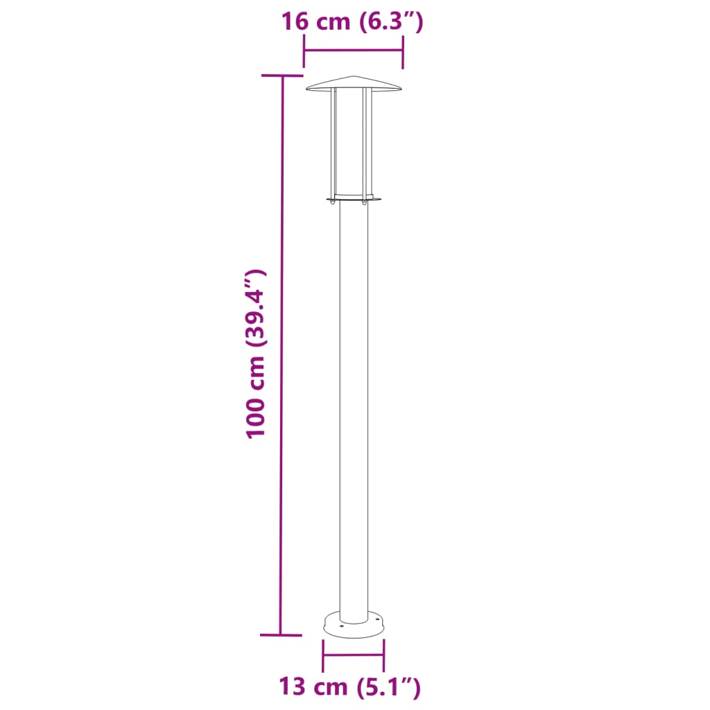 Silver Path Light 100 cm Stainless Steel