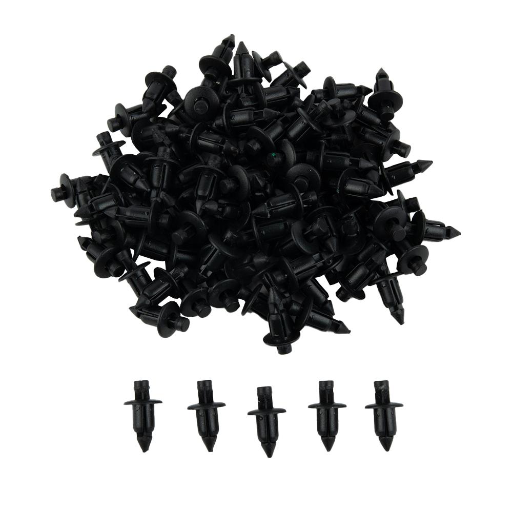 100pcs 6mm Hole Dia ATV Plastic Push In Type Rivets Fastener Pin Clips Fairing Fender For Suzuki Hayabusa GSXR 1300/1000/750/600