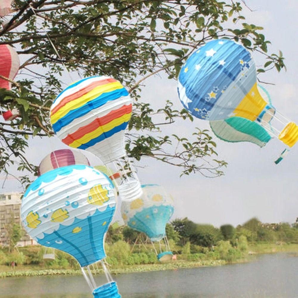 Handmade Paper Lantern DIY Festival Lantern Folding Paper Lantern Air Balloon Lantern  for Party