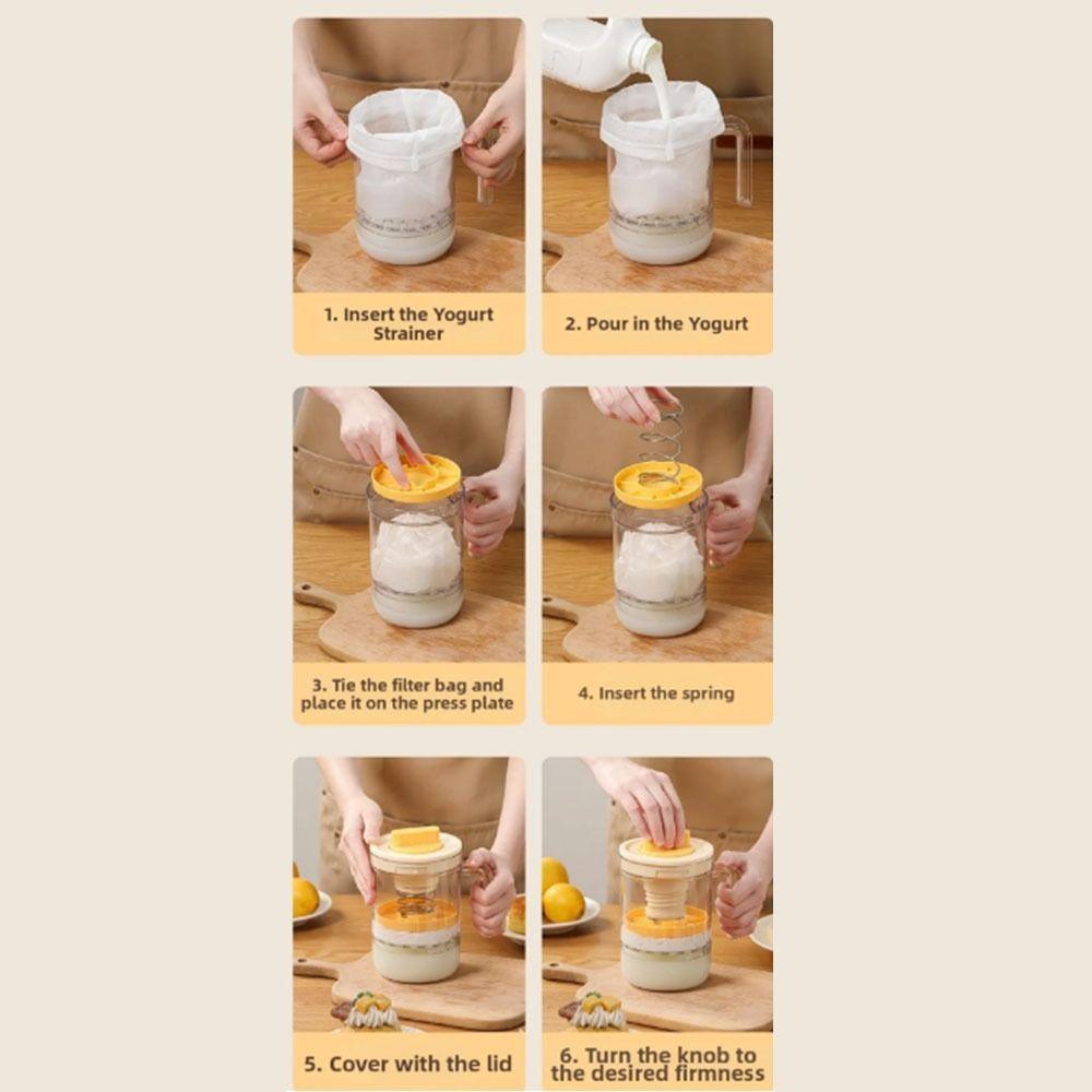 Thick Creamy Greek Yogurt Strainer With Lid Cheese Yogurt Filter Whey Separator Cheese