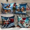 Christmas Pillow Cover for Home Cartoon Sofa Cushion Cover Printed Living Room Decoration Pillow Cover