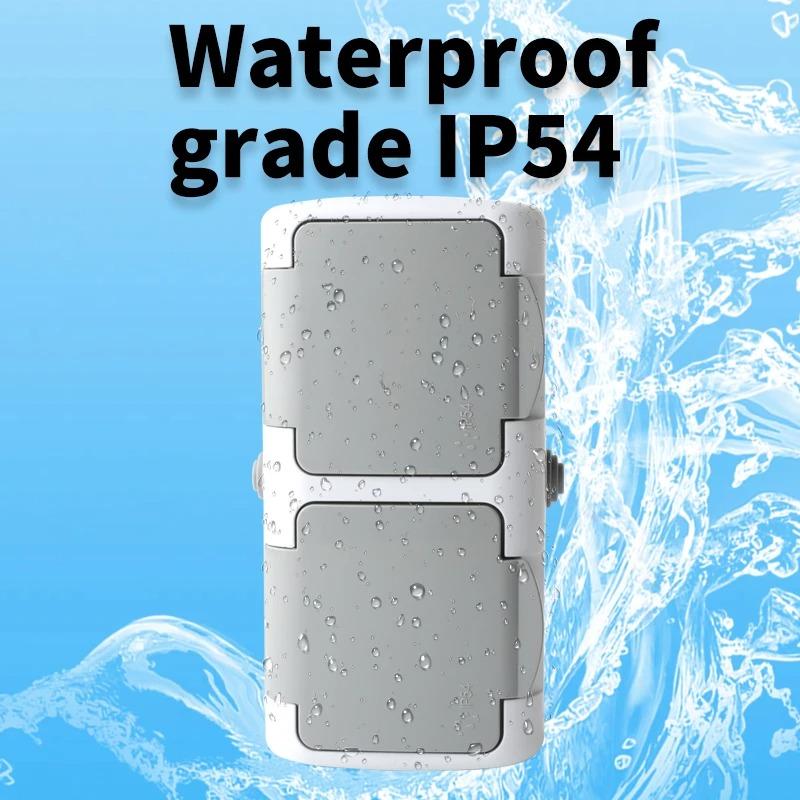 2P+E IP54 Наружная розетка Schuko, 1 гнездо, европейская, электрическая, водонепроницаемая, Китай, розетки и выключатели
