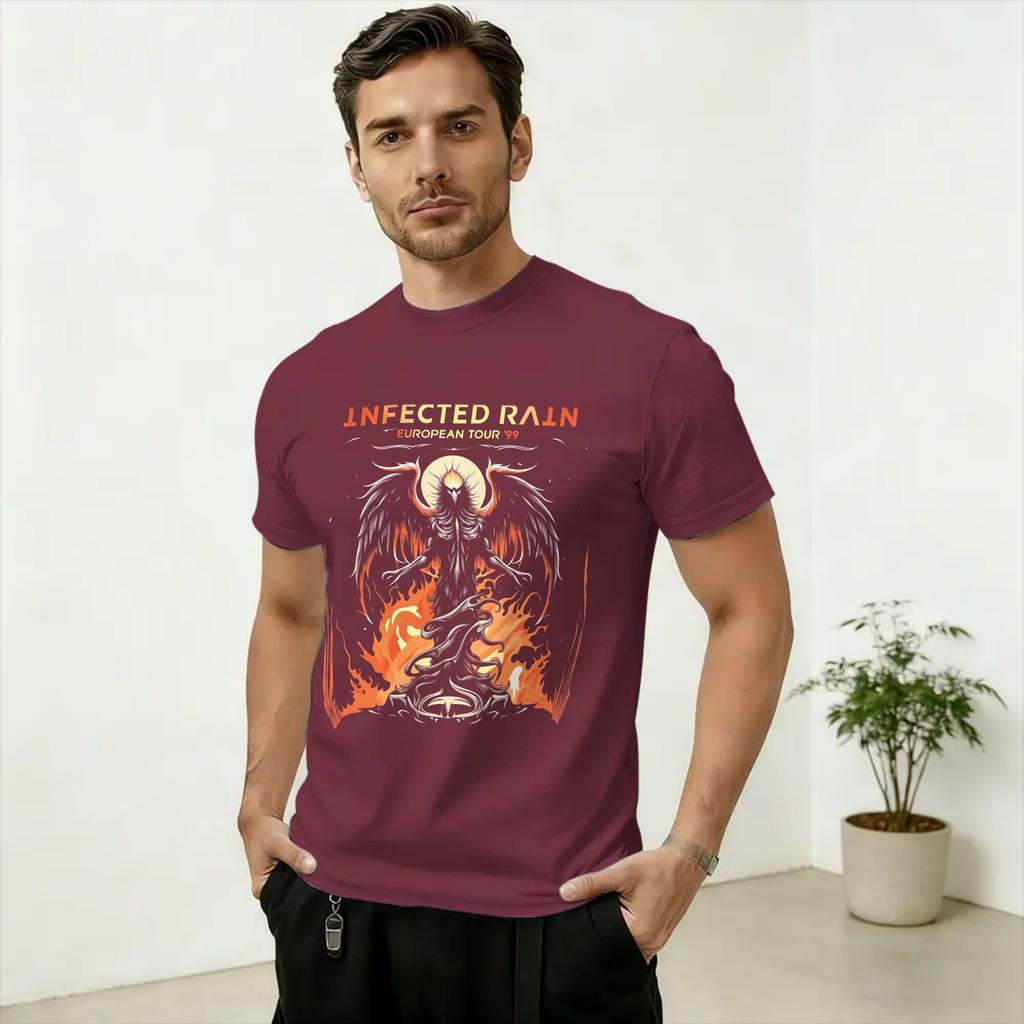 Band Infected Rain T Shirt Summer Cotton TShirts For Unisex Hipster Casual Tee Shirt Short Sleeves Y2K Retro Tees