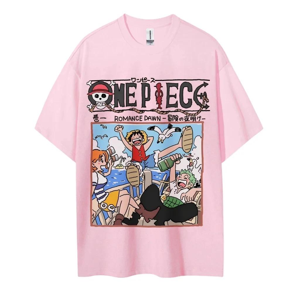 ONE PIECE Сопутствующие товары Мужская Повседневная Оверсайз Футболка Летняя Дышащий Хлопок Для Ежедневного Отдыха и Комикс-вечеринок 2026