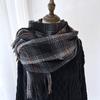 Wool Scarf for Women Men British Style Tartan Plaid Cashmere Scarves with Tassel Female Winter Warm Neck Scarf Shawl