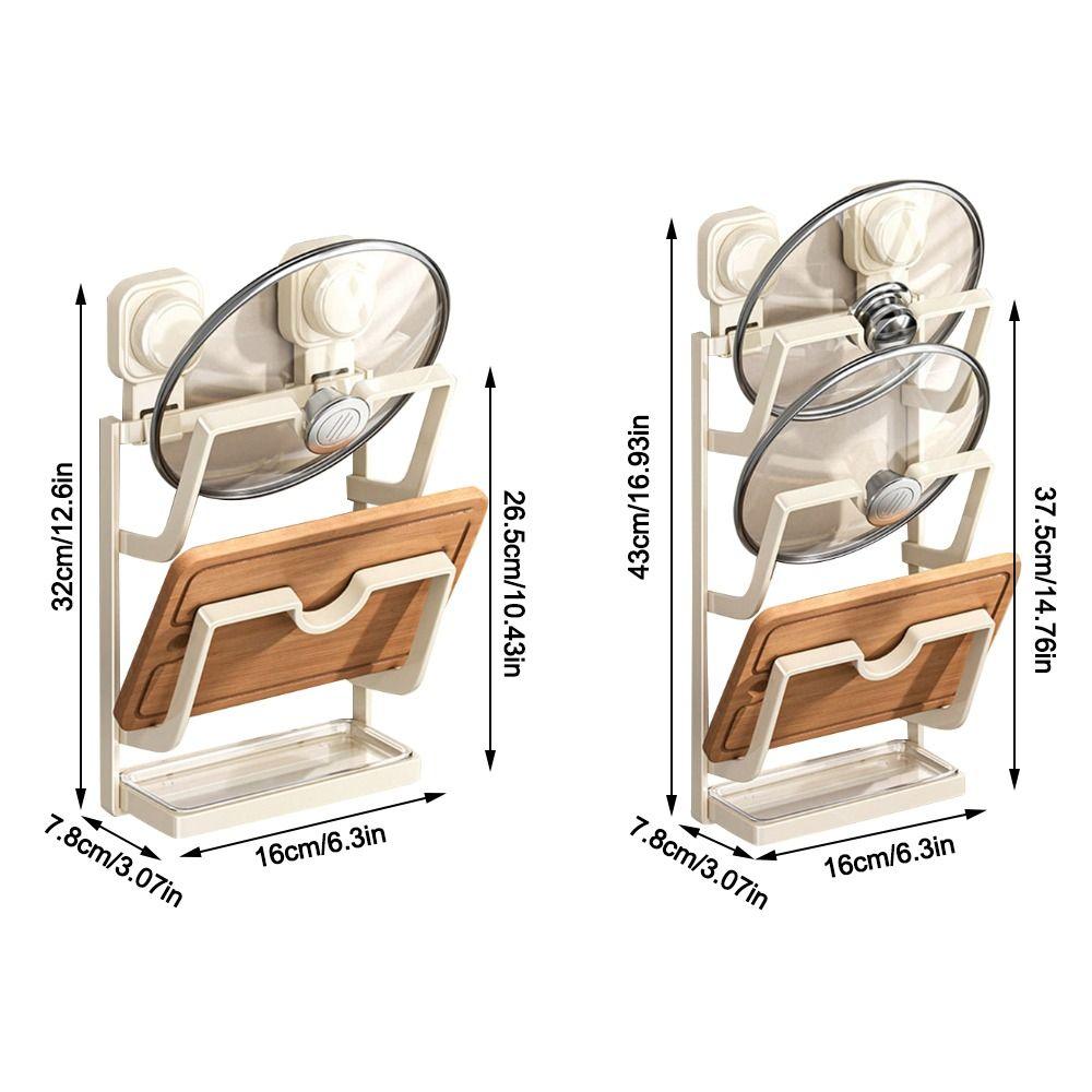 Многослойный держатель крышек для кастрюль на присосках, не требующий сверления, держатель для хранения крышек сковородок для кухни