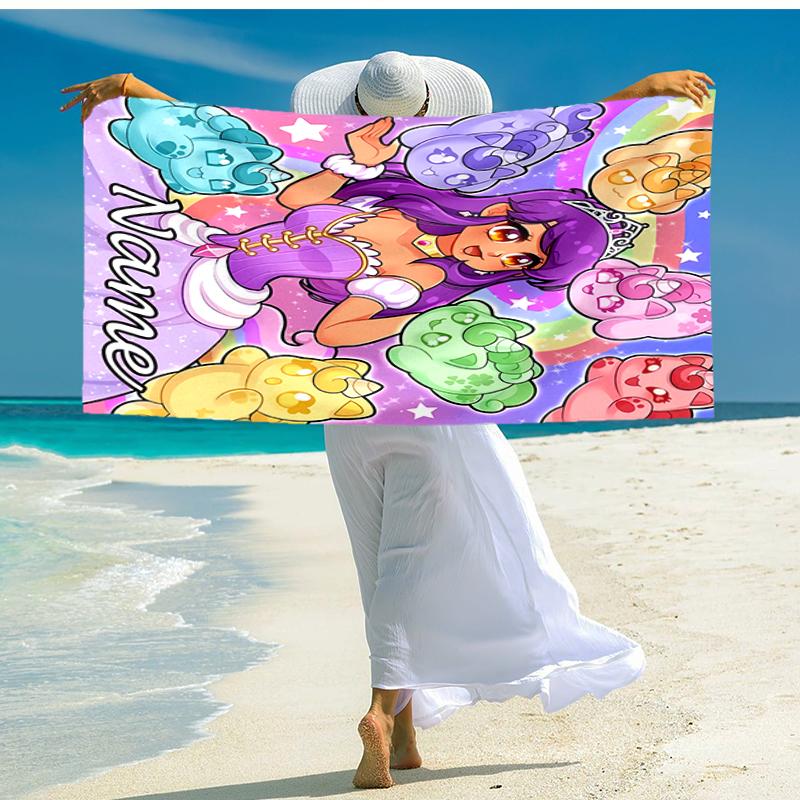 Personalized customized proof beach towel with Aphmau pattern - soft, absorbent, quick-drying, perfect swimming, camping&bathing