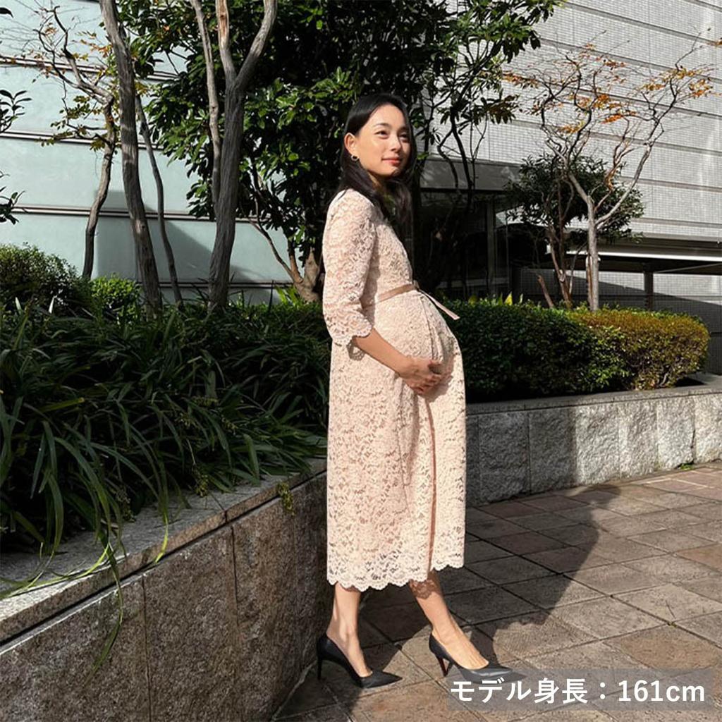 Woman Plus Casual Tuck Ribbon Lace Beige Women's Dress, & Dress,