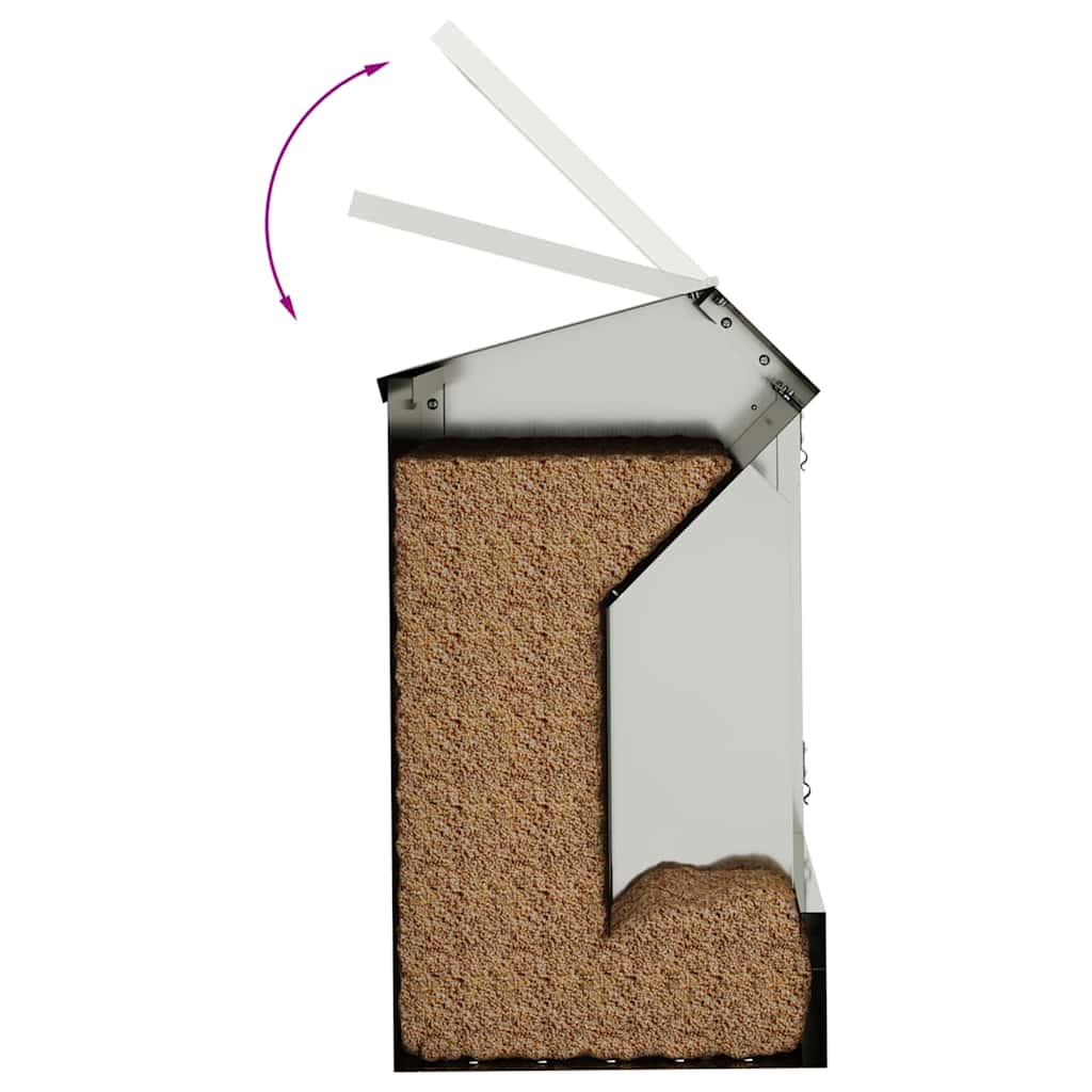 Rabbit Feeder Silver 33.5 x 25.5 x 45.5 cm Galvanized Steel