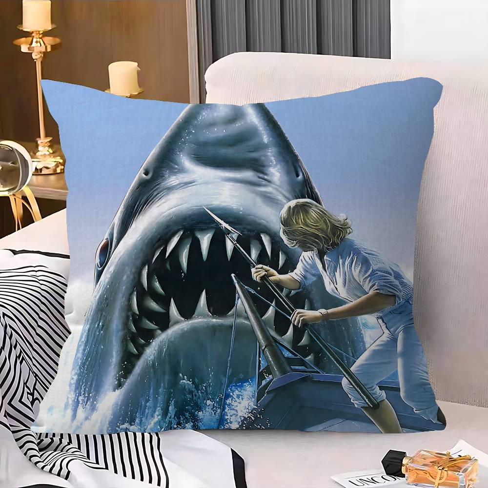 Classic Thriller Movie J-Jaws Pillow Cover Sofa Cushion Cover Home Room Decoration Children Gift