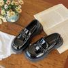 Retro Black British Style Platform Jk Small Leather Shoes Women's 2025 New Autumn with Skirt Versatile Love Single Shoes