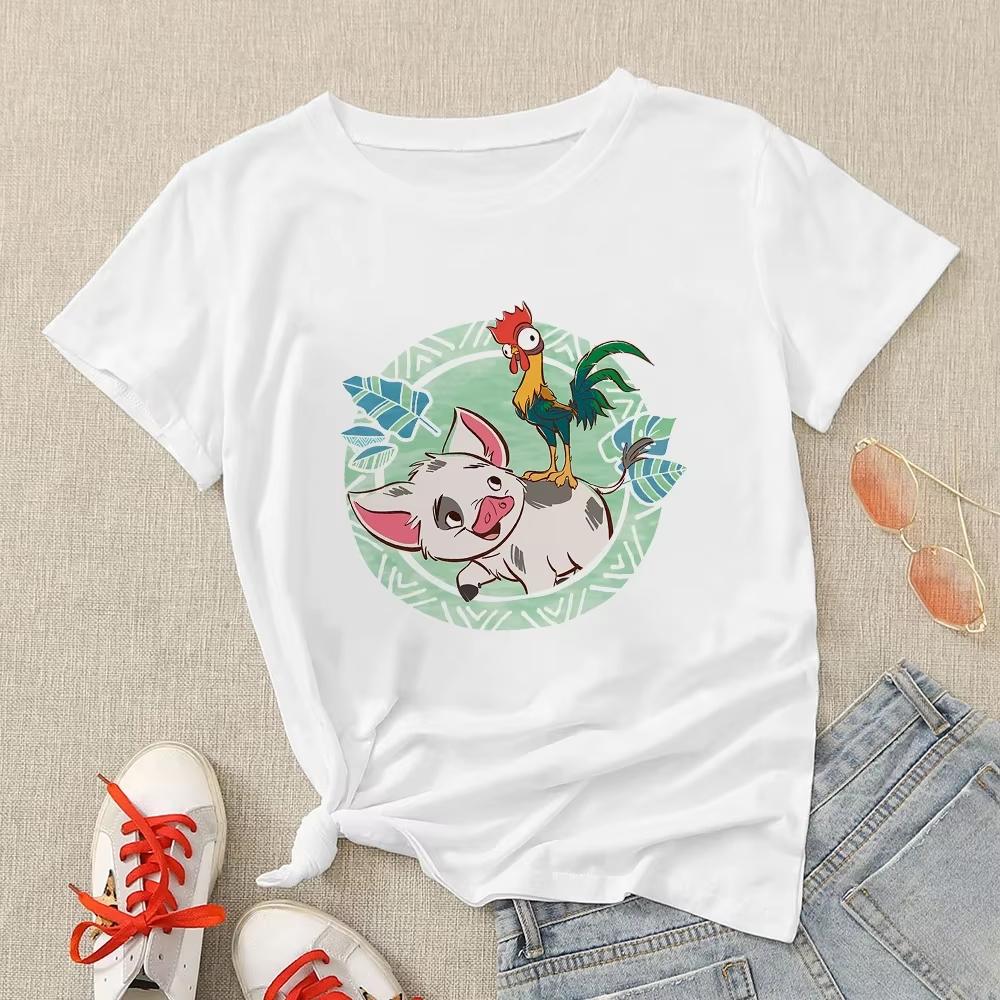 T Shirt for Unisex Cute Princess Graphic Tshirt Moana Womens Tshirt Y2k Streetwear Tops Kawaii Clothes Unisex Clothing