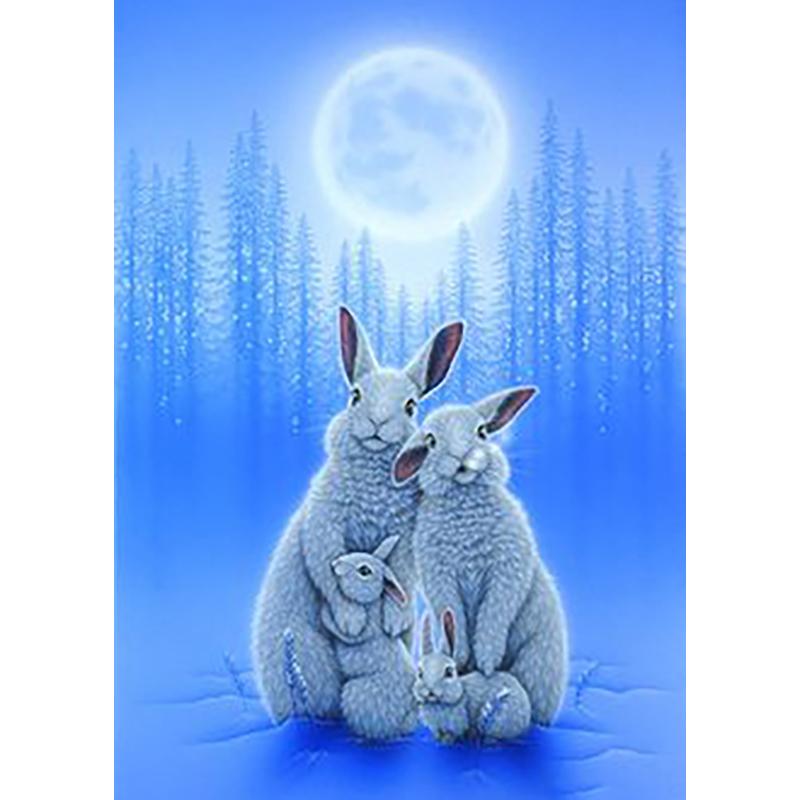 Rabbit DIY 5D Diamond Painting Full Round Drill Animal Diamond Embroidery Cross Stitch Mosaic Kits Wall Art Home Decor Gift