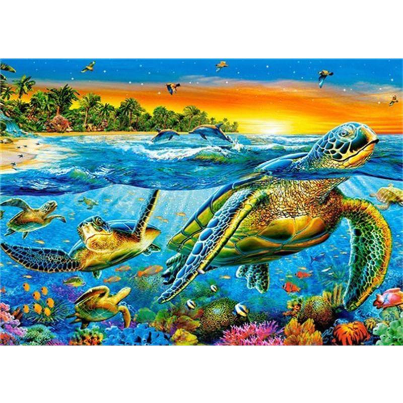 Алмазная картина Морская звезда, полная квадратная мозаика, художественная Алмазная вышивка, пейзажная картина из стразов, украшение для дома