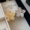 Stainless Steel Flower Ring For Ladies Vintage Index Finger Ring Geometric Opening Ring