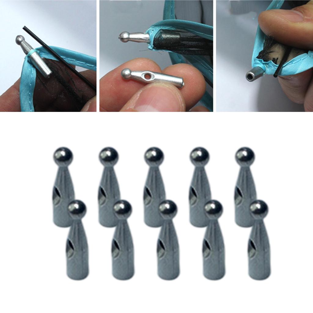 10pcs Umbrella Tail Beads Metal End Caps For 4mm Umbrella Repair And DIY Metal Tips For 4mm Diameter Bone