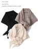 2024 Trend Large Triangle Shawl Scarf 100% Wool Women Knitted Accessories Cape Casual Soft Warm Cappa Cozy Black Gray Red