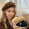 Осенне-зимняя шапка-берет с мишкой для женщин, милая модная универсальная шапка, шапка художника, модная уличная декоративная шапка, женский берет