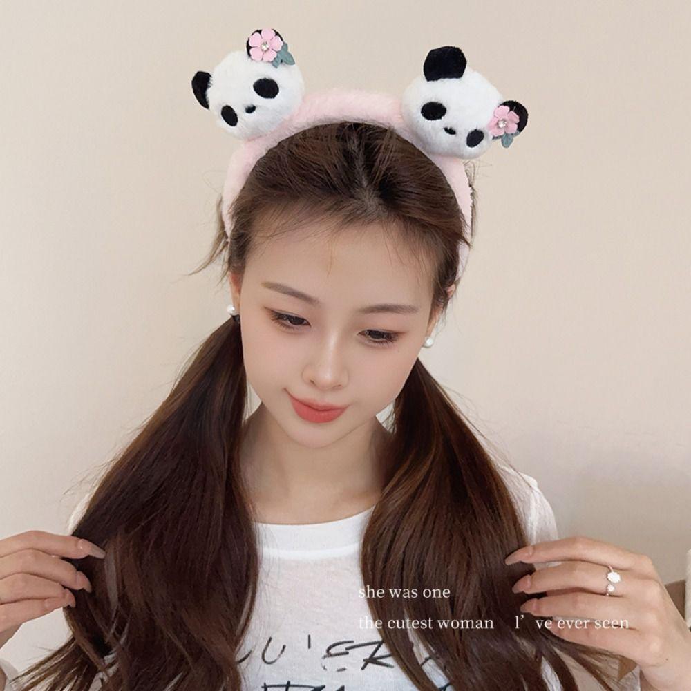 Милая мультяшная резинка для волос Зоопарк Заколка для волос Плюшевая кукла Обруч для волос Сладкая панда Повязка на голову На каждый день