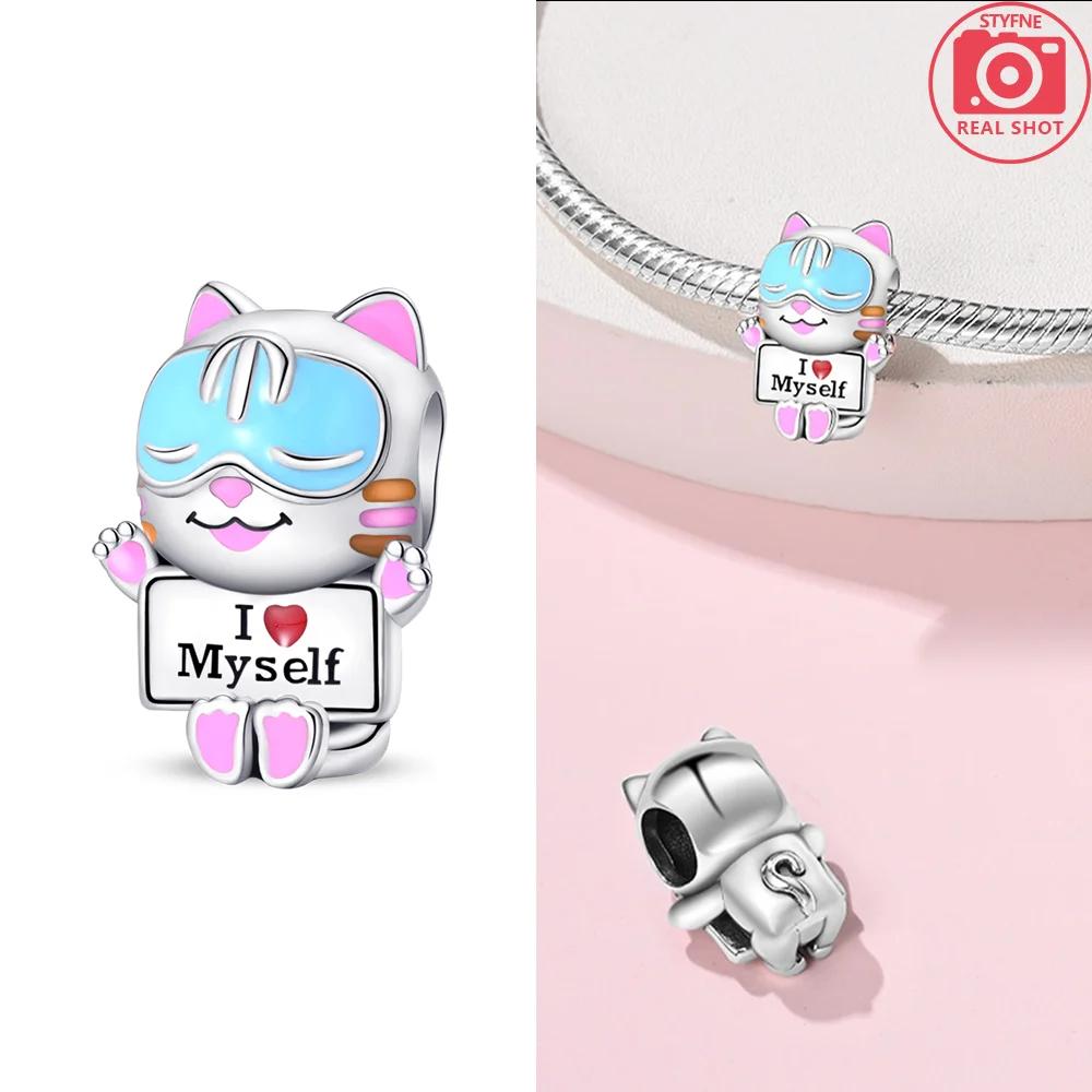 Original Armband Damen Schmuck DIY Kindertagsgeschenk Perlen Kupfer Rosa Zirkon Katzen Hunde Rotes Herz Eichhörnchen Perle