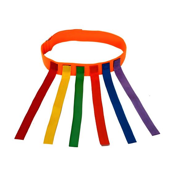 Outdoor Children Tail Pulling Game with 6 Colorful Belts Kindergarten Garden Lawn