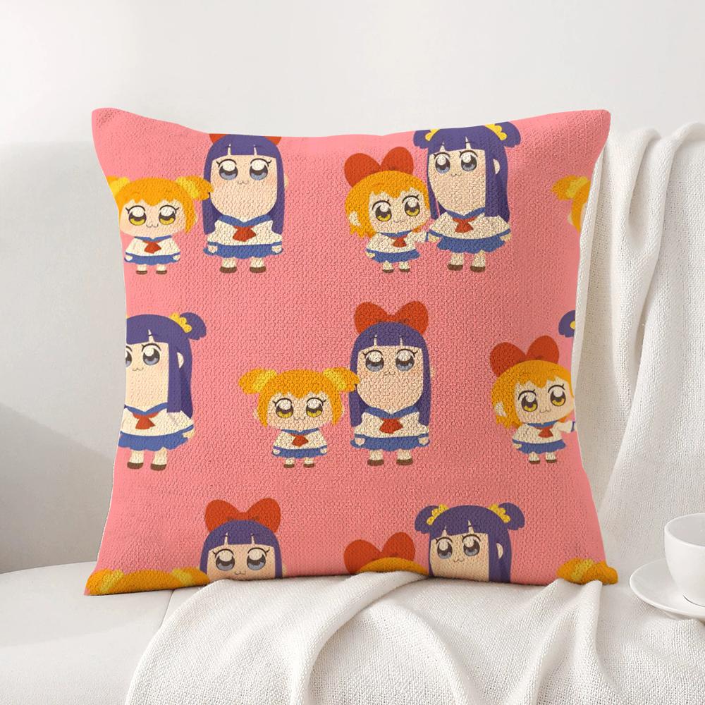 Милая Наволочка в стиле Аниме Pop Team Epic Натуральный Лен Органическая Ткань Двусторонняя Печать Дышащая Идеально Для Декора Дома