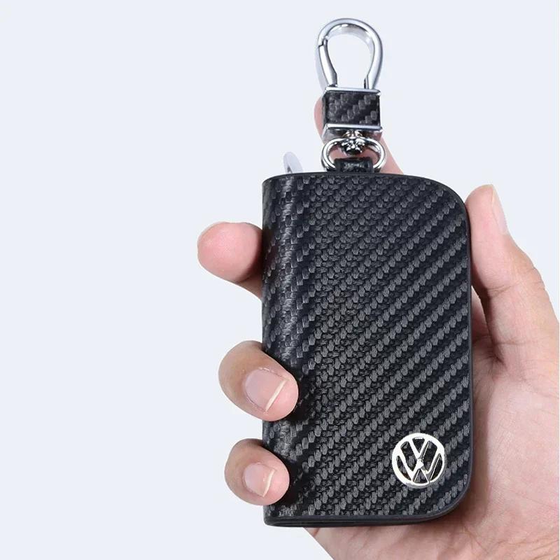 80% Hot Leather Car Key Cover Holder Keychain Case For Volkswagen Sharan Golf Passat Jetta Touareg Tiguan Polo Scirocco MK5 A