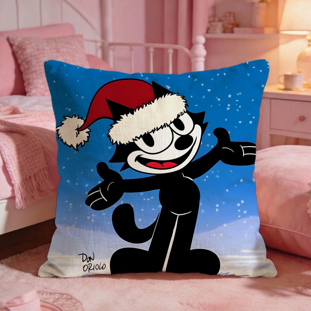 FFelixs The Cat Cute Cushion Cover Premium Comfort Reversible Pillow Cove Two In One Design For Any Room  Car Interior