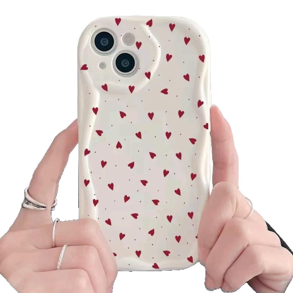 Red Hearts Are All Over The Screen for IPhone16 15ProMax Apple 15 Trendy Brand Phone Case 11XR Max