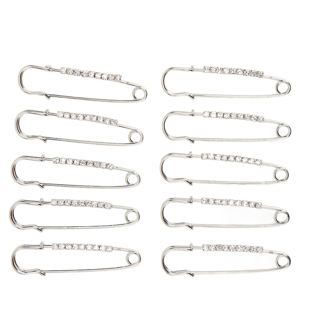 10 шт. броши со стразами в виде булавок для женщин в стиле ретро, элегантные, легко подходящие английские булавки для свитера