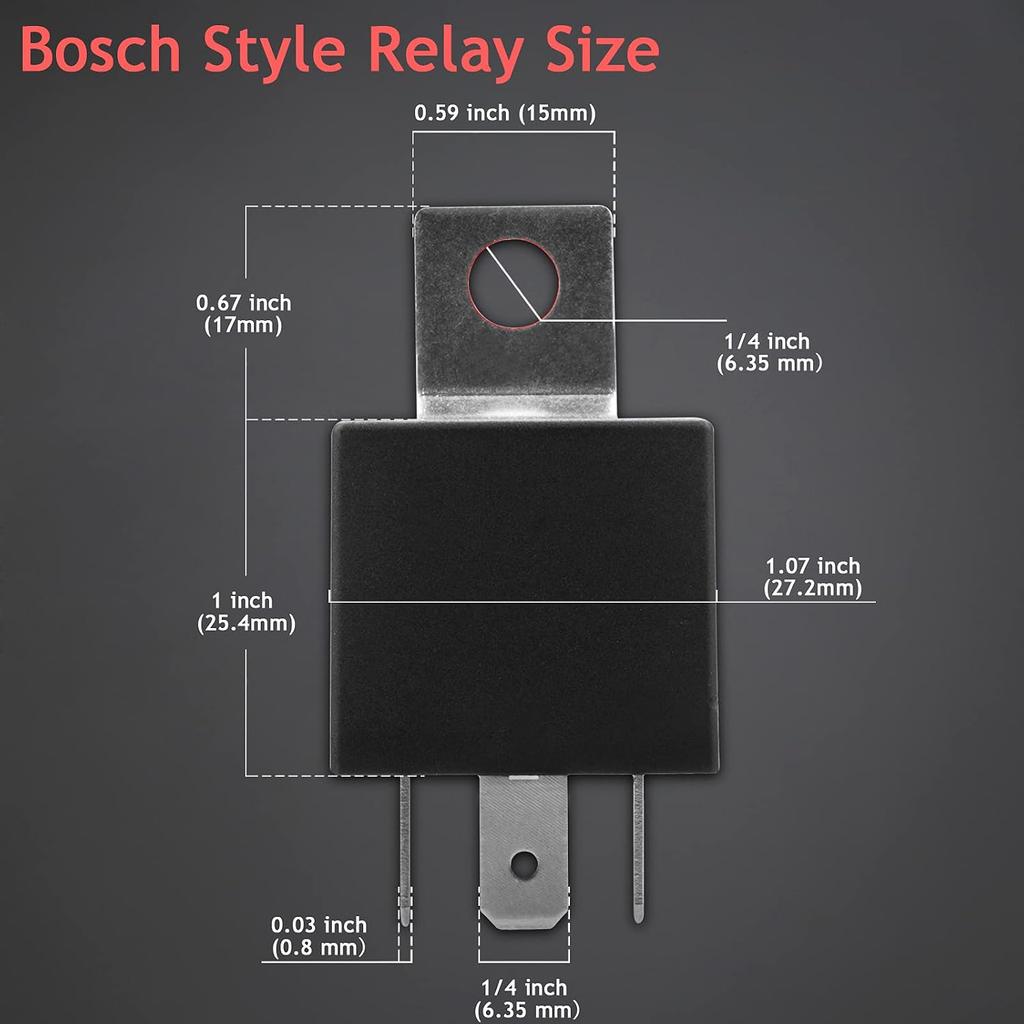 2 Pack 12V 40/30 Amp Car Relay DC 5 Pin SPDT and Harness - Heavy Duty 12 AWG Copper Wires Relays Kit for Automotive Truck Motorcycle Boat
