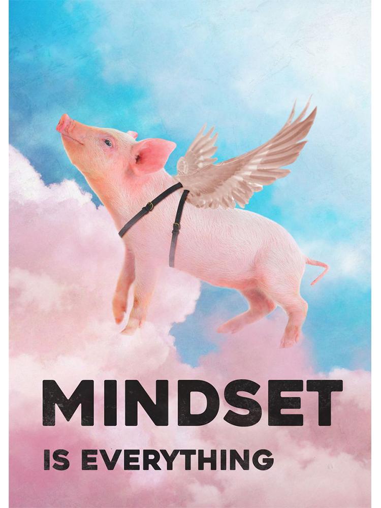 Motivational Quote Mindset Is Everything Shark Fish Poster Print Canvas Painting Inspirational Nordic Wall Art Room Home Decor