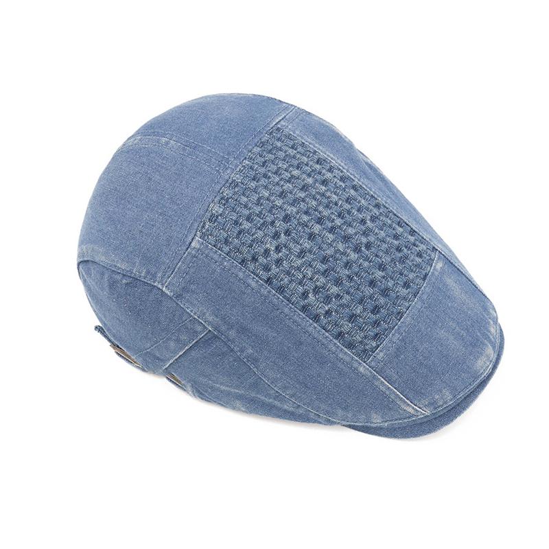 Autumn Denim Forward Cap Women's Beret Painter's Cap British Duck Tongue Men Newsboy Cap