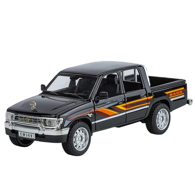 1/32 Toyota Hilux Внедорожный пикап Сплав Металл Литой Модель Транспортного средства Миниатюра Звук и Свет Коллекция Подарок Детская Игрушка