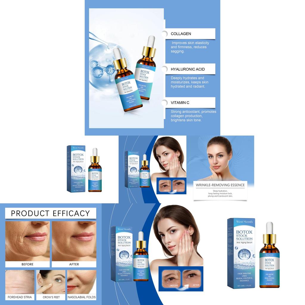 West Month Collagen Facial Essence Serum Hydrating Moisturizing Anti-aging Formula 30ml For Radiant Skin