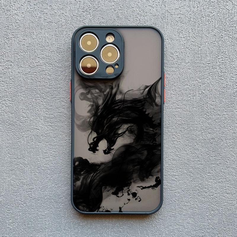 Чехол для телефона Ins Дракон Акварельные чернила Масляная живопись Для iPhone 15 12 13 14 11 Pro Max Mini 7 8 Plus SE2 XR XS X Новый Креативный чехол