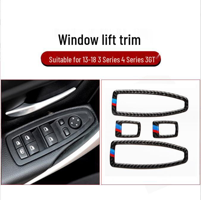 Модификация интерьера BMW 3 серии 320Li из углеродного волокна для F30: Декоративные накладки на панель КПП и воздуховоды центральной консоли.