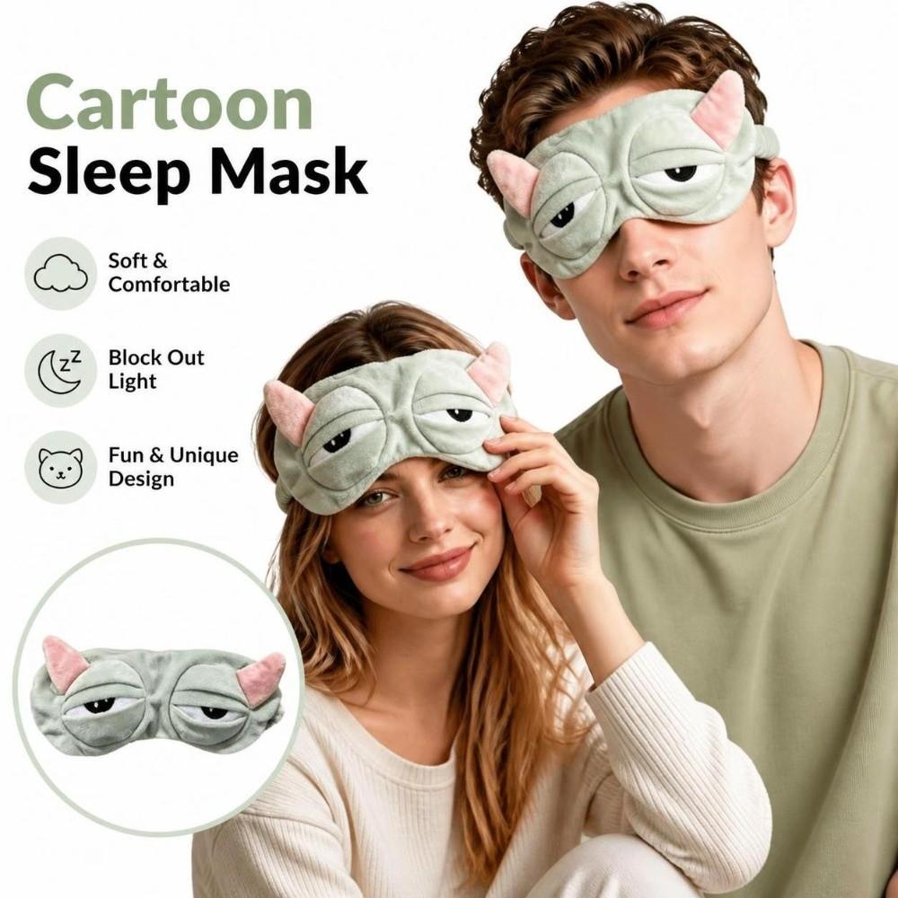 Cartoon Pattern Eye Cover 3D Design Sleeping Eye Mask New Comfort Blindfold Travel Rest