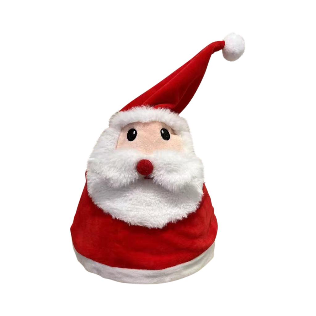 Christmas Festive Hat, Cartoon , For Adults And Children, Old Man Snowman Hat, Swinging, Singing, With Music And Light.