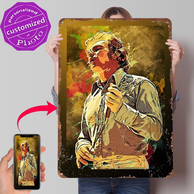 Van Morrison Poster Customized Vintage Metal Signs Wall Art Retro Tin Plaque for Interior Accessories Home Decoration Luxury
