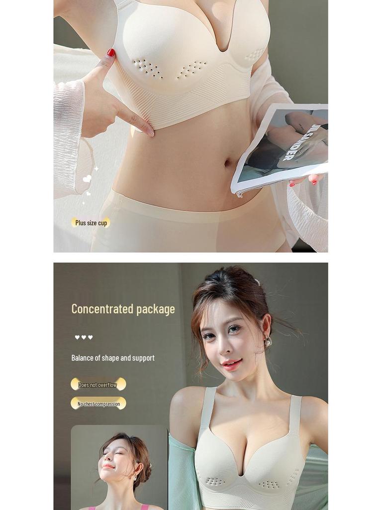 Plus Size Seamless Push-Up Shaping Bra with Side Support