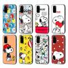 SM11 Lovely Snoopy Black Sofe Case for Samsung Note 20 Lite S24 Ultra S23 A03 A05 A06 A11 A71 A15 A16 A13 A24 A25 A33 A52 A53 A50 M55 M35 Plus