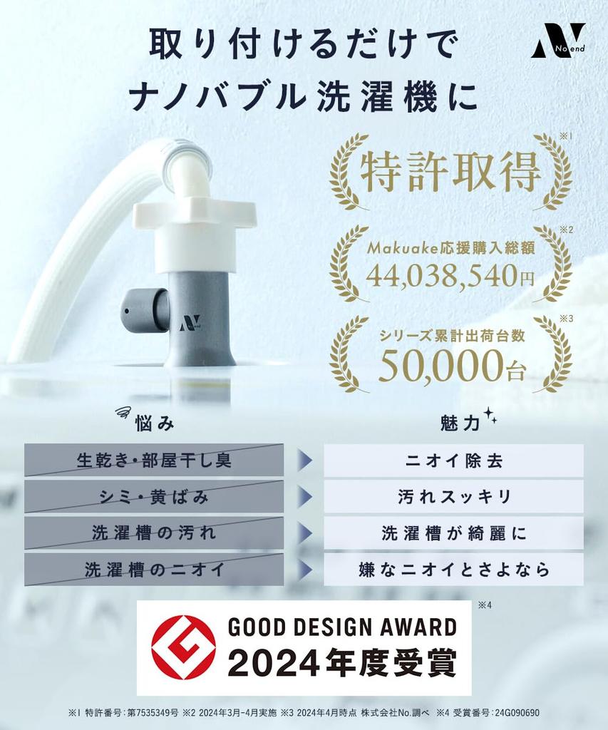 Noend Organic Мелкопузырьковый адаптер для стиральной машины Нано-генератор пузырьков Удаление запаха Бренд стирального бака, запатентованный первым с вертикальным