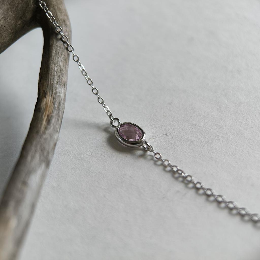 Серебряное колье с фианитами, вес изделия 3,71 гр (2184775)