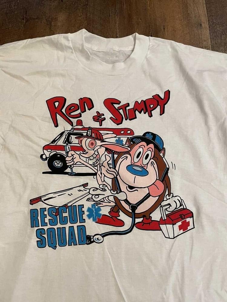 Vintage Ren and Stimpy White Cotton T-Shirt Unisex All Size S-345XL 1HRA106 Unisex T-Shirt