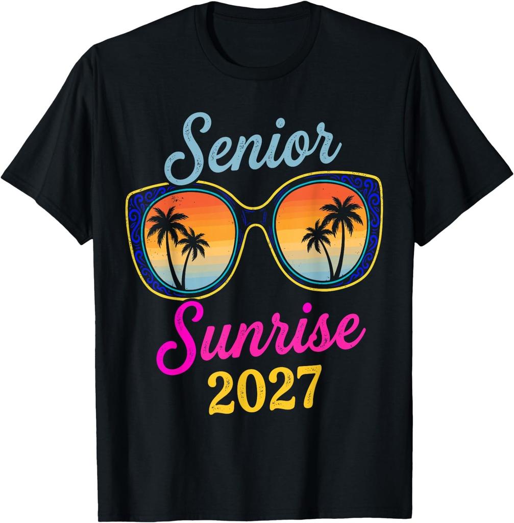 Vintage Senior Sunrise 2027 Seniors of Class Sunglasses T-Shirt