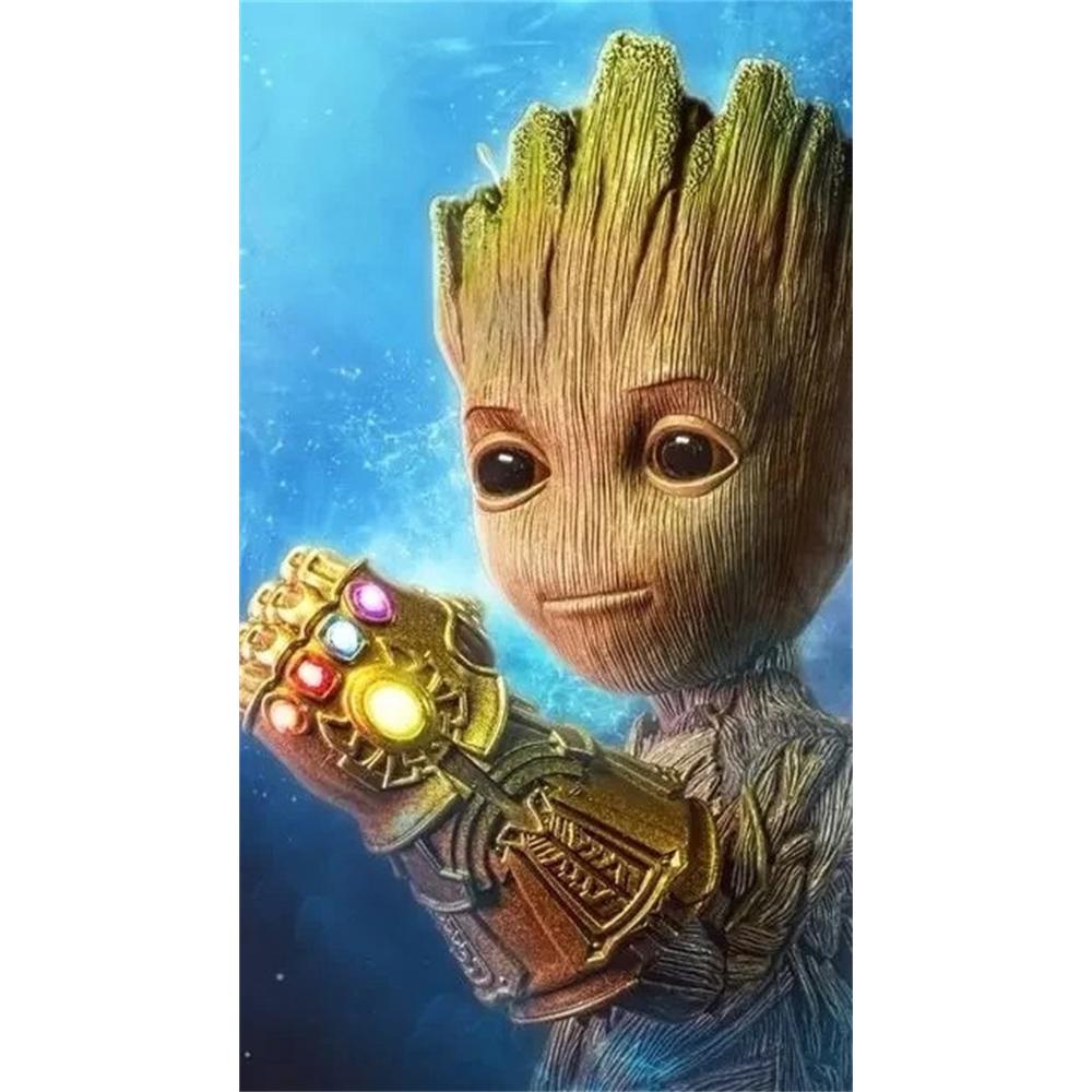Disney Diamond painted Groot Infinity Gauntlet Creative Fan Art Illustration 5D DIY RhinestoneandDiamondEmbroiderycrossstitchHomeandWeddingDecorations