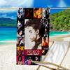 proof beach towel with a Purple Rain2 pattern - soft,absorbent,quick-drying,machine washable - perfect for swimming,camping,bathing